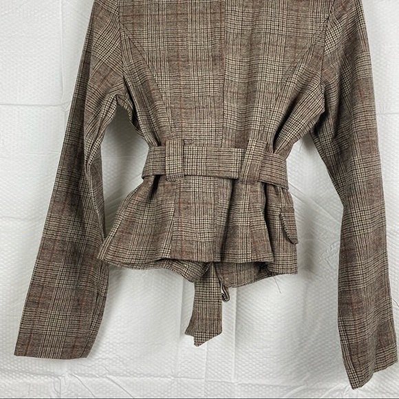 Twik Simons Canada Brown Long Sleeve Wool Button Down Blazer Size S Petite - Picture 13 of 15